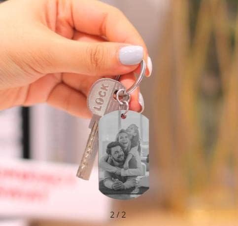 Personalized Double-sided Photo Text+Icons Keychain Drive Safe Boy Girlfriend Pet Memorial Anniversary Custom Keychain Gifts