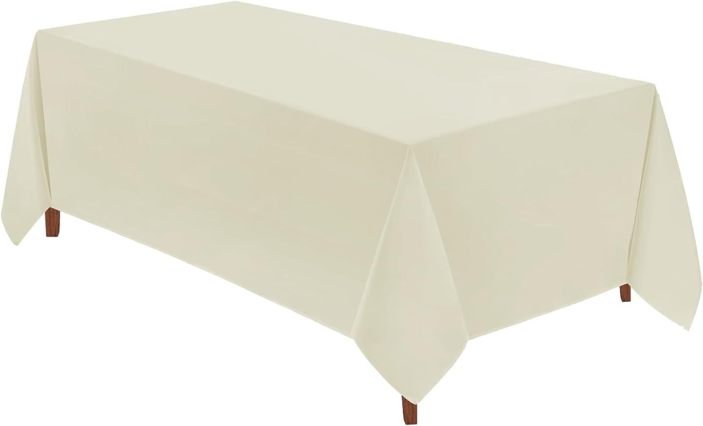 VidaFete Tablecloth 90 * 132inch Rectangle Table Cloth Polyester, Stain Wrinkle Resistant Polyester Dining Table Cover for Kitchen Dinning Party Wedding Rectangular Tabletop Buffet Decoration(Ivory)