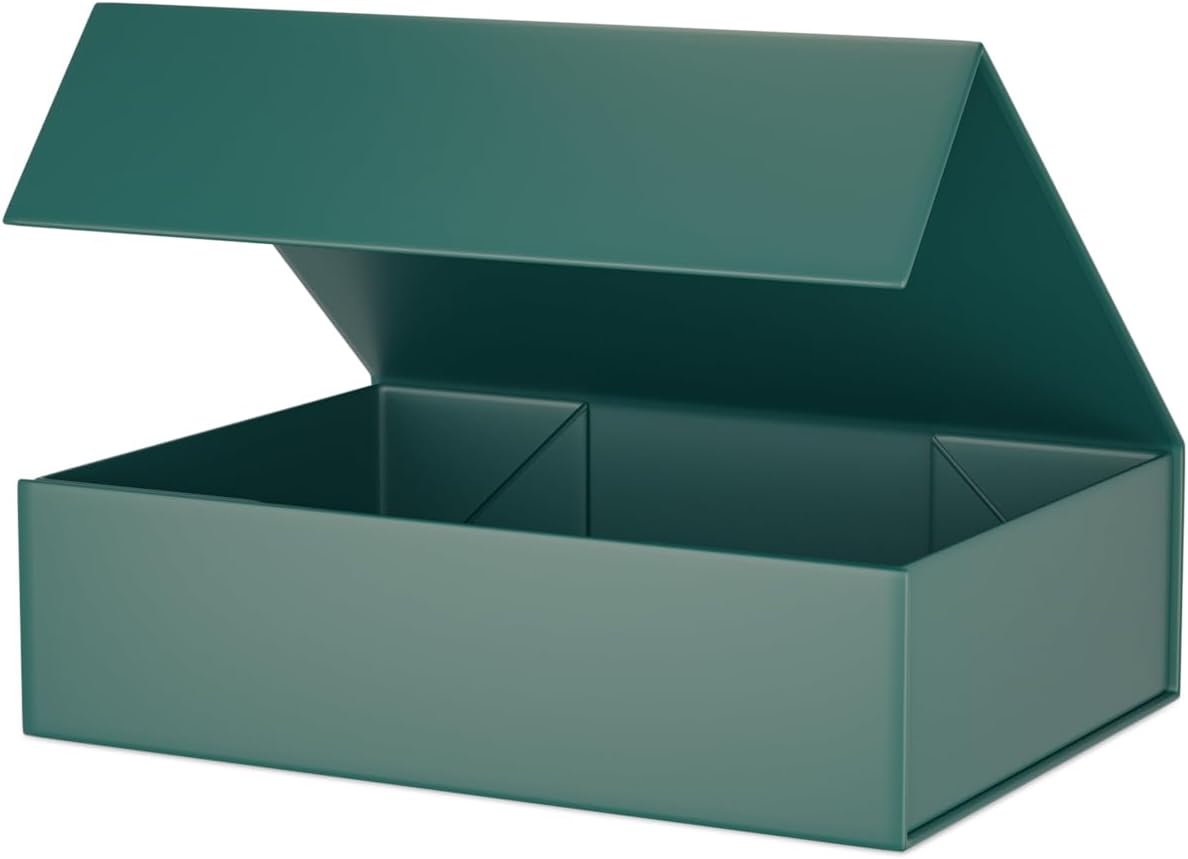 Green Gift Box 11.9" x 8.5" x 3.3" with Magnetic Closure Lid Gifts Boxe for Presents,Bridesmaid Gift Boxes,Cute Box,Birthday Gifts Boxe,Luxury for Gift Packaging, Magnetic Gifts Boxes for Wrapping Gift