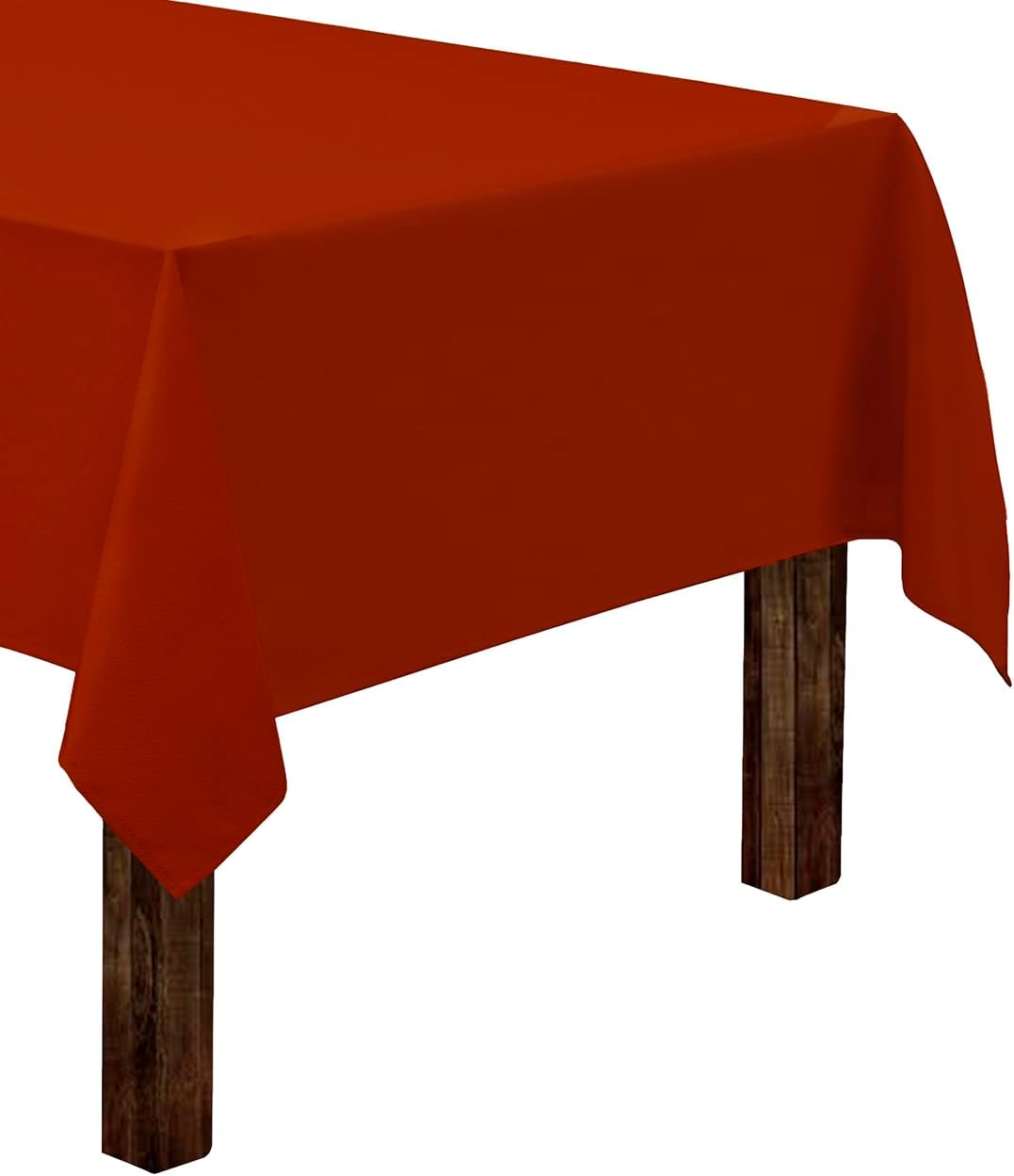 Gee Di Moda Rectangle Tablecloth - 60 x 84 Inch Burnt Orange, Polyester, Rectangular, Heavy Duty, Washable, Wrinkle Resistant, Ideal for 5 Ft Buffet Table, Holiday Party, Dinner, Wedding & Baby Shower