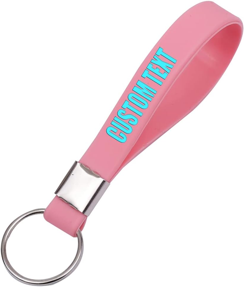 50 Custom Keychains Silicone Personalized Keyrings Customized Bulk for Events, Awareness, Motivation Customizable