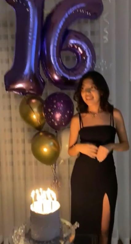 40 Inch Purple Mylar Foil Number 6 Birthday Balloon, Digital Balloons for 6 16 Boy Girl Party Decorations Supplies, Big Helium Balloon Numbers for 26 36 46 60 Men Women Anniversary