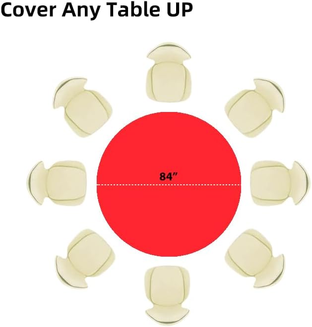 Evershine (4-Pack Heavy Duty Plastic Table Covers Tablecloth (Reusable) (Round 84", Red)