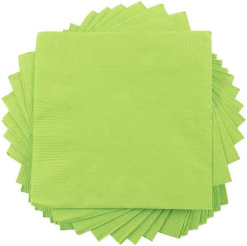 JAM PAPER Medium Lunch Napkins - 6 1/2 x 6 1/2 - Lime Green - 50/Pack