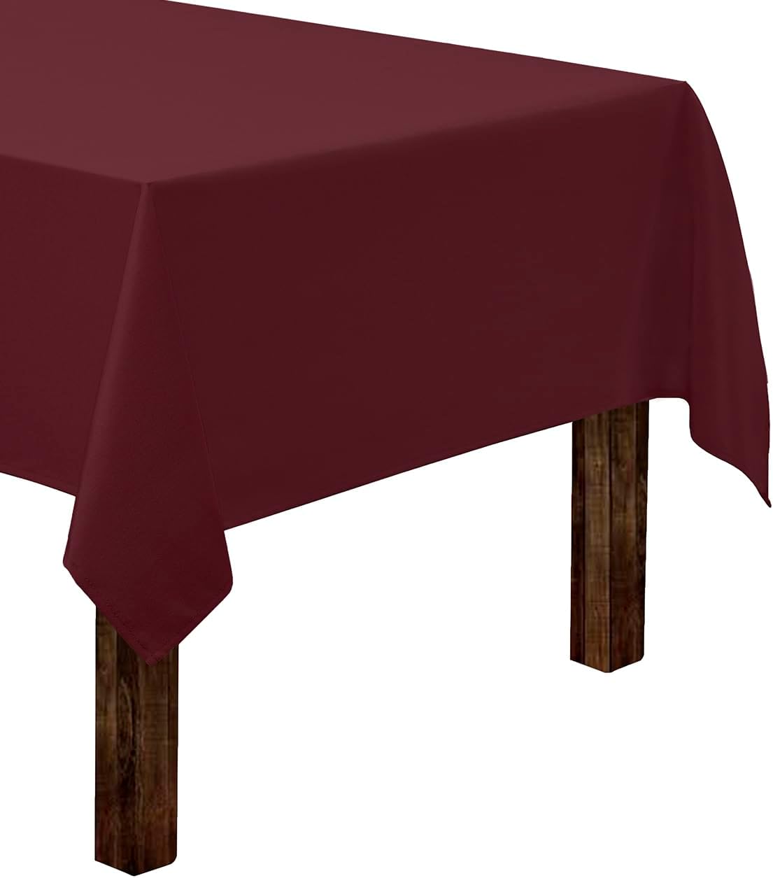 Gee Di Moda Rectangle Tablecloth - 60 x 126 Inch Burgundy Table Cloth for 8 Foot Rectangle Table - Heavy Duty Washable Fabric - for 8 Ft Buffet Table, Holiday Party, Dinner, Wedding & Baby Shower