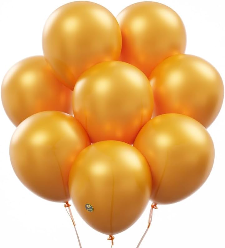 AFTERLOON® Biodegradable Balloons 50 pcs Pearlized Orange 10 Inch, Pearlescent Thickened Extra Strong Latex Helium Float, for Baby Shower Gender Reveal Garland Arch Wedding Birthday Party Decorations