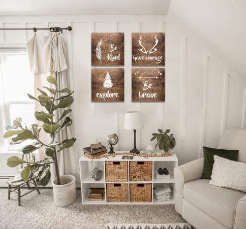 Rustic Wooden Signs Le Bain Heart Wood Signs Plaque Bathroom Sign Wall Art Decor Kitchen Cafe Pub Decor Gift 6x12 INCH