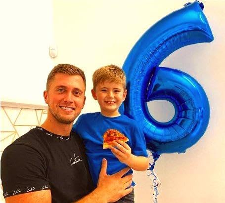Blue Jumbo Number 60 Balloon 40 Inch, Women Men 60 Birthday Supplies, Foil Helium 60 Birthday Giant Balloon, Mylar Blue Number Balloons Anniversary Decorations