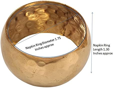 Gorgeous Perfect Hand Hammered Large Size Gold Color Party Dining Table Napkin Holders (Set of 6)