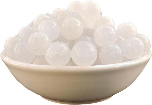 Stone Beads 8mm 100pcs White Jade Beads Round Loose Gemstones Beads for Bracelet Necklace Jewelry Making (8mm, 60818 White Jade)