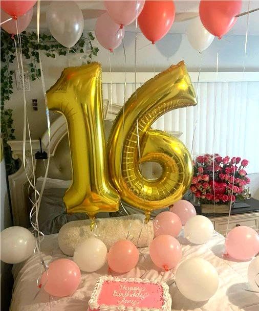 40 Inch Gold Mylar Foil Number 26 62 Birthday Balloon, 26 Boy Girl Party Decorations Supplies, Big Helium Balloons Numbers for 26 62 Men Women Anniversary