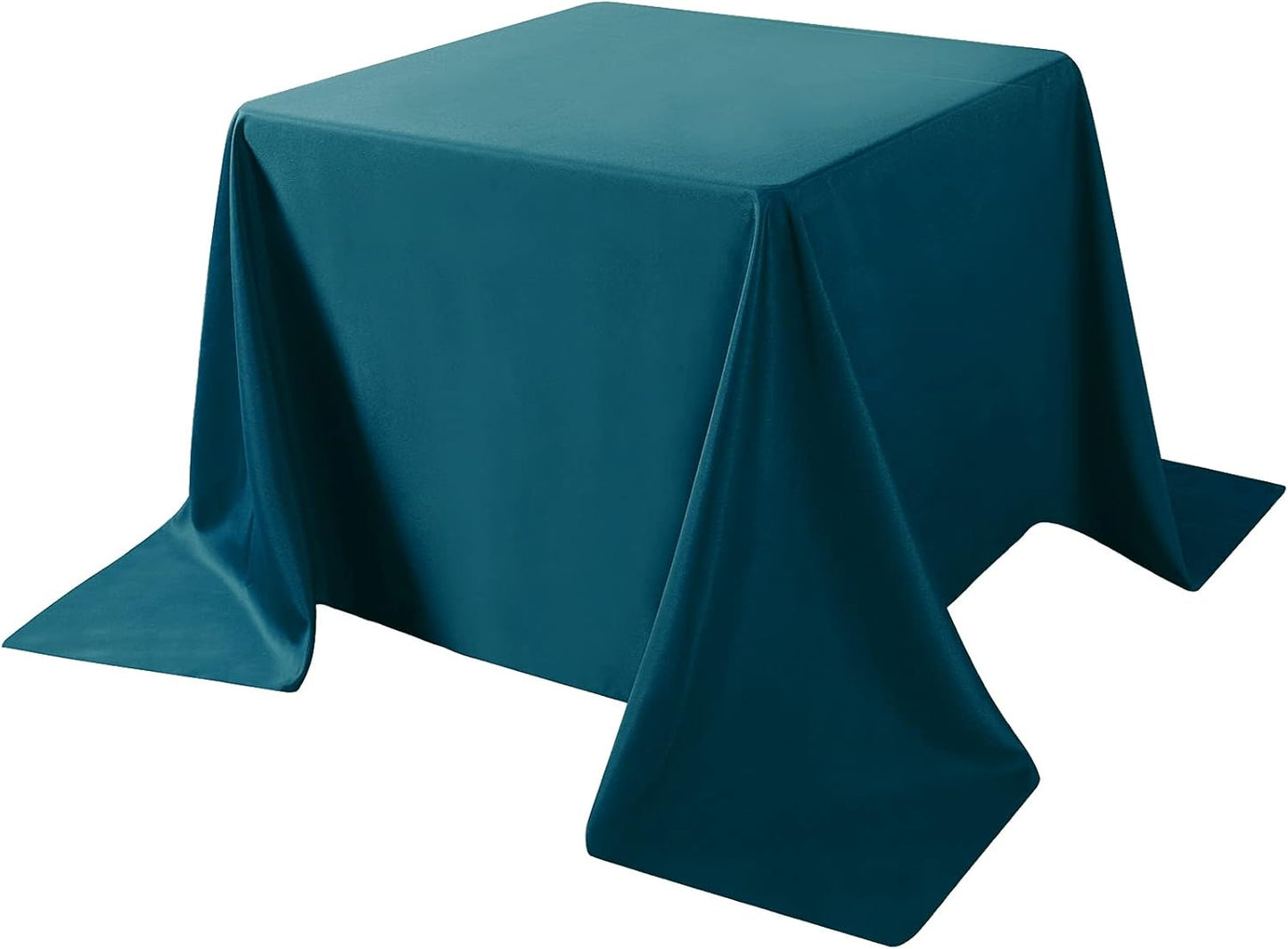 Cupuamon Square Tablecloth 90x90 inch Washable Polyester Fabric Table Cloth for Wedding Party Dining Banquet Decoration（90x90,Peacock Blue）