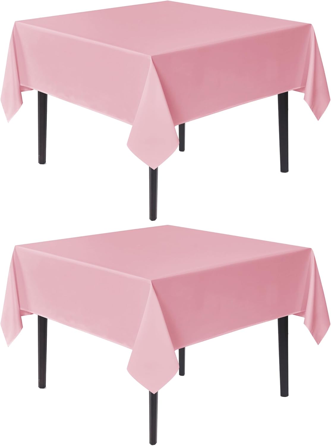 sancua Square Tablecloths 54x54 Inch, 2 Pack - Pink Fabric Table Cloth for Square or Round Tables, Washable Polyester Table Cover for Dinner, Holiday Party, Decorative Display Tables