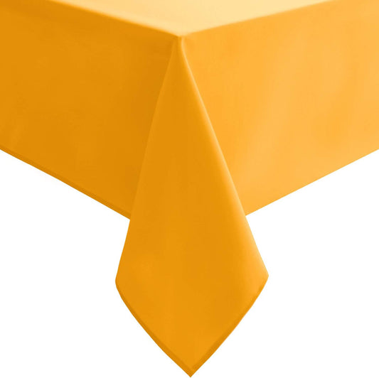 Hiasan Orange Yellow Rectangle Tablecloth - Waterproof Washable Fabric Table Cloth for Dining Party and Outdoor Use, 54 x 120 Inch
