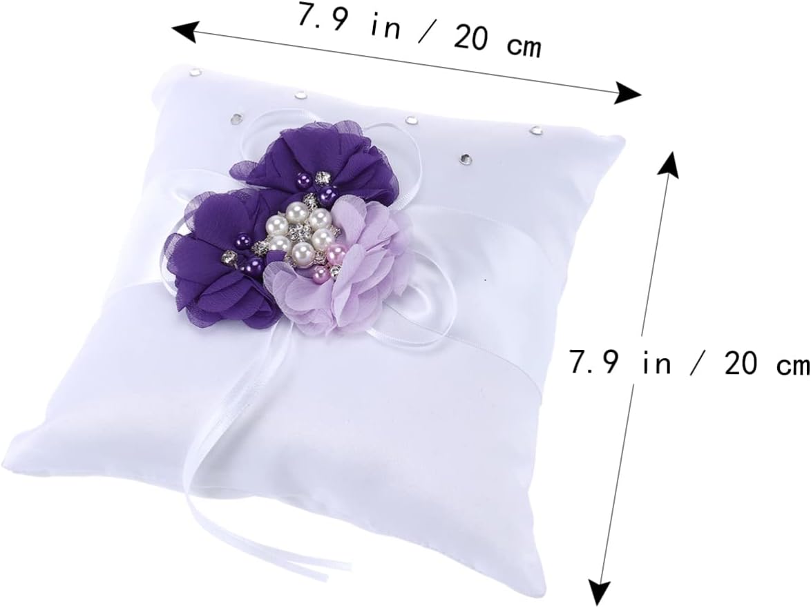 Couples Gifts Wedding Ring Pillow Wedding Girl Basket Ring Pillow Bearer Pillow Set 20x20cm Pillow for Holder Ceremony Dresses Cushion Boy s