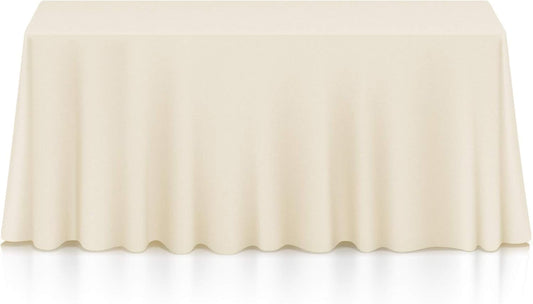 Lann's Linens - 10 Premium 90" x 156" Tablecloths for Wedding/Banquet/Restaurant - Rectangular Polyester Fabric Table Cloths - Ivory