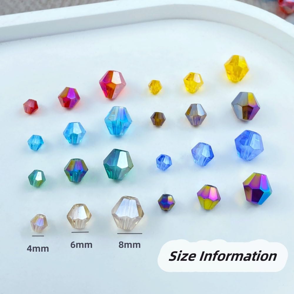 250pcs 6mm Bicone Crystal Glass Beads Loose Spacer Beads Faceted Craft Beads for Jewelry Making DIY Necklace Bracelet Earring Wind Chimes Suncatchers Ornamen(Wine AB)
