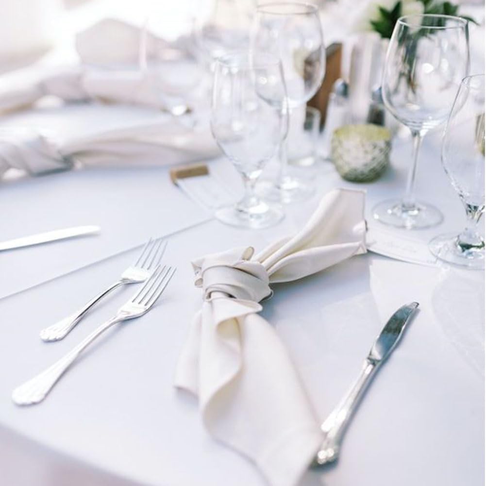 FINDYOU 10 Pack White Table Cloth Rectangle Table 60 x 102 Inch Tablecloths for 6 Foot Rectangle Tables. Stain and Winkle Resistant Polyester Washable White Tablecloths for Parties Wedding Dining