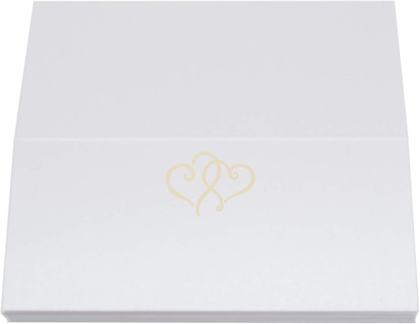 Linked Hearts Place Cards, Ivory (Choose Color), Set of 150, Pre-cut and Scored - Wedding, Party, Dinner, and Special Events - Made in the USA