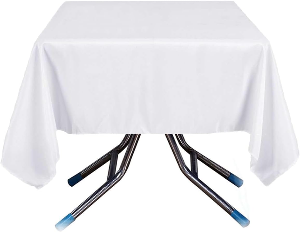 Efavormart Premium Polyester Square Table Overlay 70"x70" White - 220GSM Wrinkle-Resistant Table Topper for Weddings & Parties