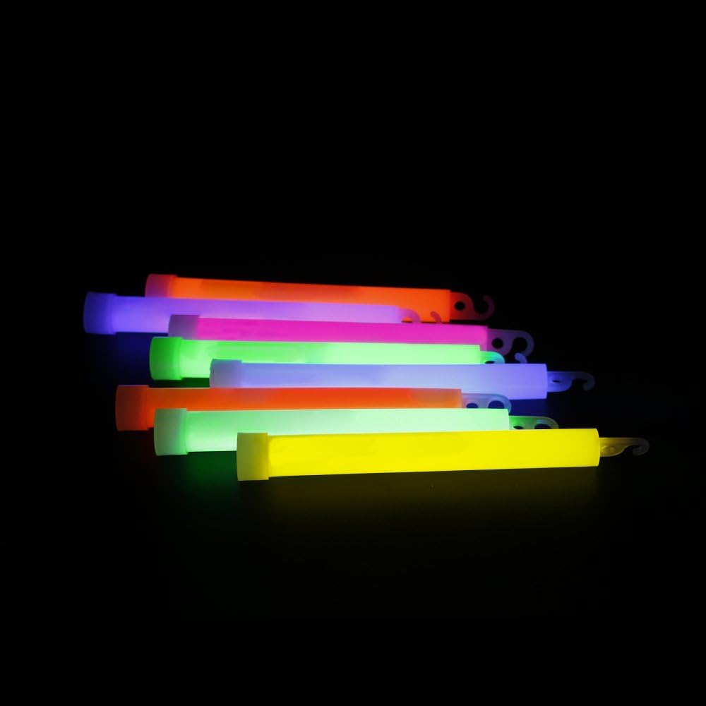 novelinks 50 Pcs 6'' Premium Glow Sticks Bulk - Ultra Bright Large Glow Necklaces Light up Glow in The Dark , Emergency Glow Sticks, Long-lasting Lighting Waterproof
