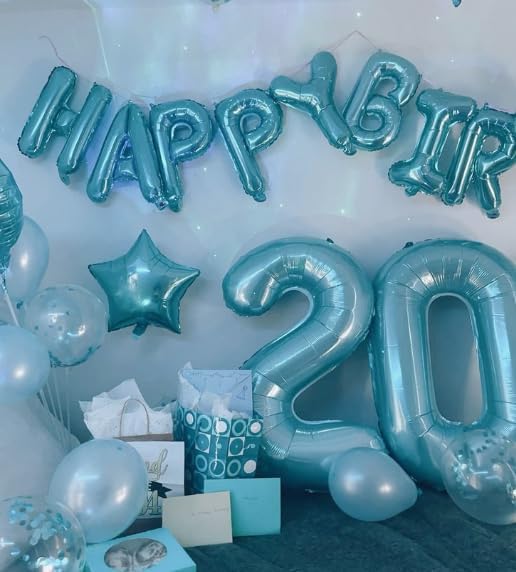 Pearl Blue 0 Number Balloon, Pearl Blue 40 Inch 0 Number Balloons, 0 Decorations for 10 20 30 40 50 60 70 80 90 100Birthday, Foil Giant Birthday Graduations Anniversary Party Balloons