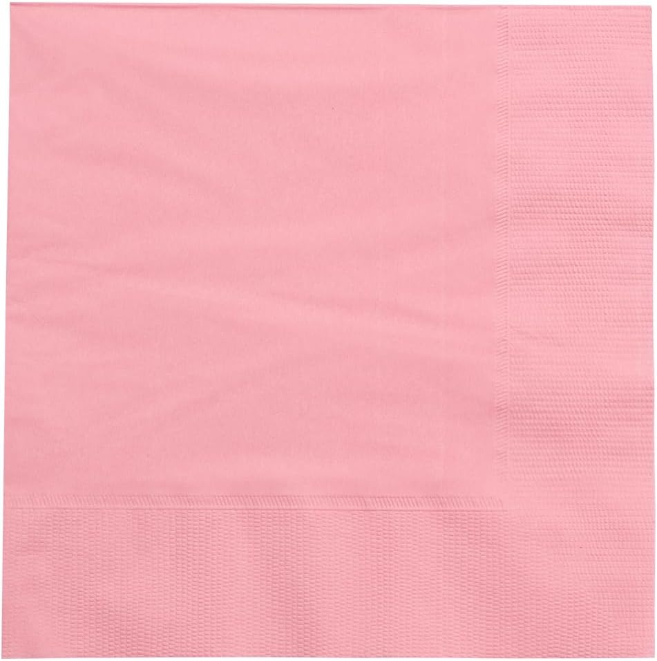 JAM PAPER Medium Lunch Napkins - 6 1/2 x 6 1/2 - Baby Pink Pastel - 50/Pack