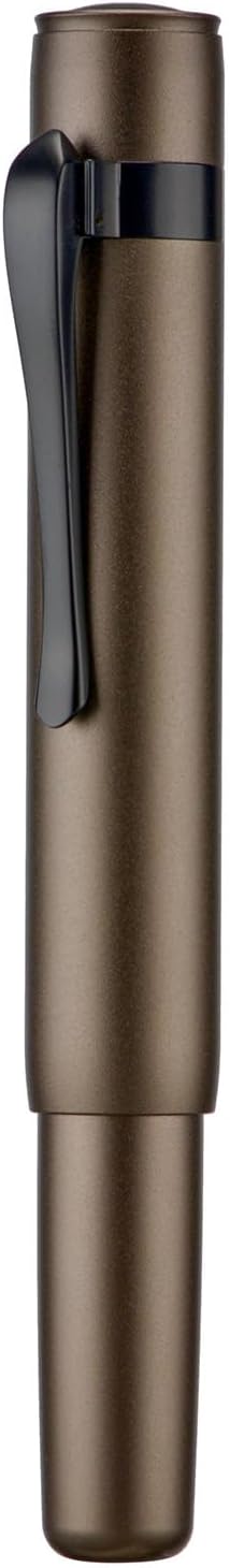 Hongdian M2 Black Forest Mini Fountain Pen, Extra Fine Soft Nib & Sleek Shape Aluminium Short Pocket Travel Pen (Caramel Brown)