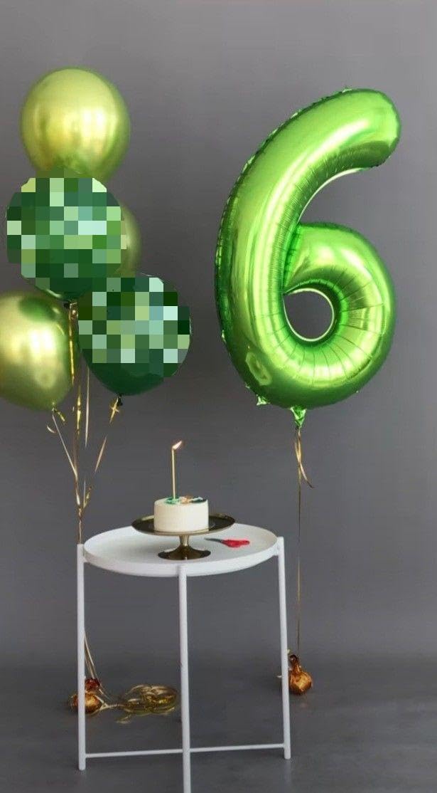 40 Inch Light Green Mylar Foil Number 6 Birthday Balloon, Digital Balloons for 6 16 Boy Girl Party Decorations Supplies, Light Green Big Helium Balloon Numbers for 26 36 46 60 Men Women Anniversary