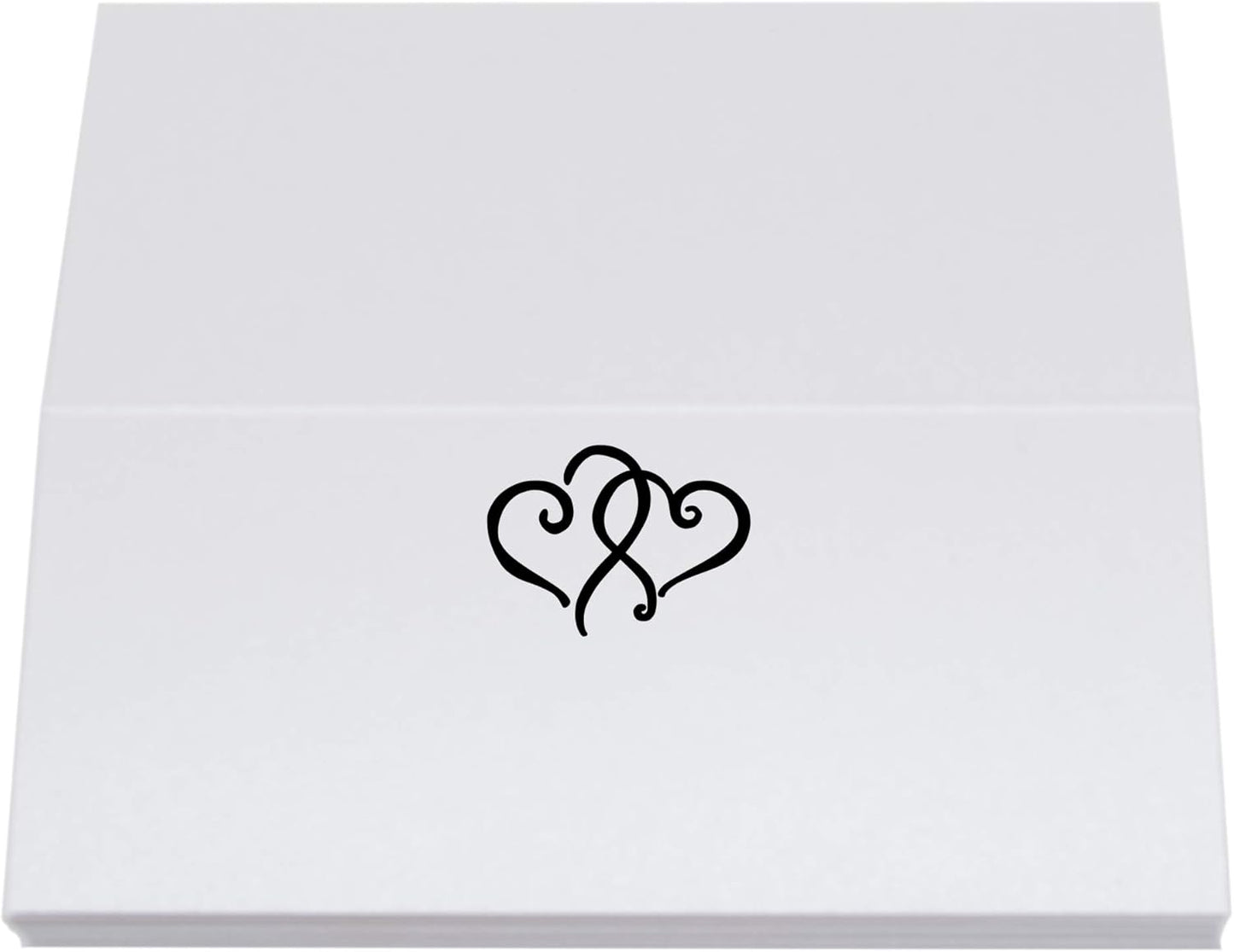 Linked Hearts Place Cards, Black (Choose Color), Set of 25, Pre-cut and Scored - Wedding, Party, Dinner, and Special Events - Made in the USA