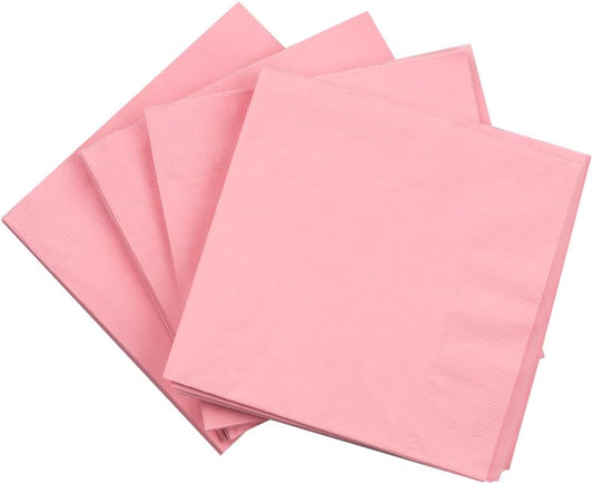 JAM PAPER Medium Lunch Napkins - 6 1/2 x 6 1/2 - Baby Pink Pastel - 50/Pack