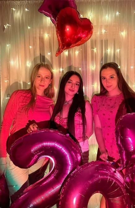 40 Inch Hot Pink Large Number 4 Birthday Balloon, Giant Number Four 14 24 34 40 44 Balloons, Foil Mylar Big Balloons for Anniversary Graduation Supplies Decorations