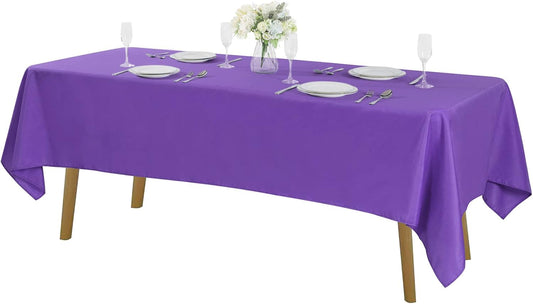 Rectangle Tablecloth 60x120 inch Washable Polyester Fabric Table Cloth for Wedding Party Dining Banquet Decoration（60x120,Purple）