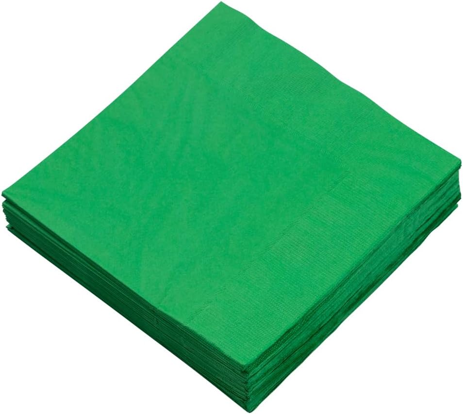 JAM PAPER Medium Lunch Napkins - 6 1/2 x 6 1/2 - Green - 50/Pack