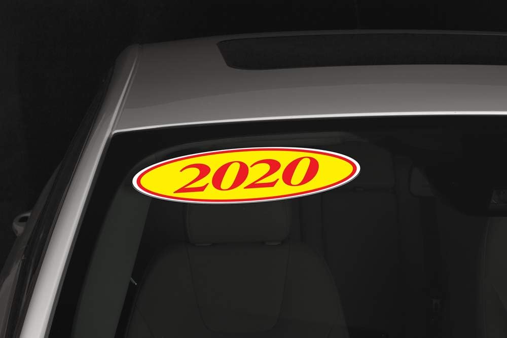 EZ-Line Oval Model Windshield Year Stickers for Car Windows Red and Yellow Large Vinyl Dealership Supplies 1 Dozen Pro Pack (2013)