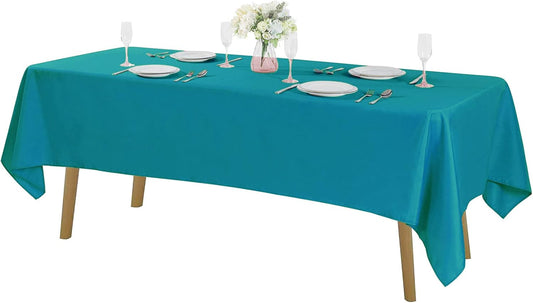 Rectangle Tablecloth 60x102 inch Washable Polyester Fabric Table Cloth for Wedding Party Dining Banquet Decoration（60x102, Caribbean Blue）