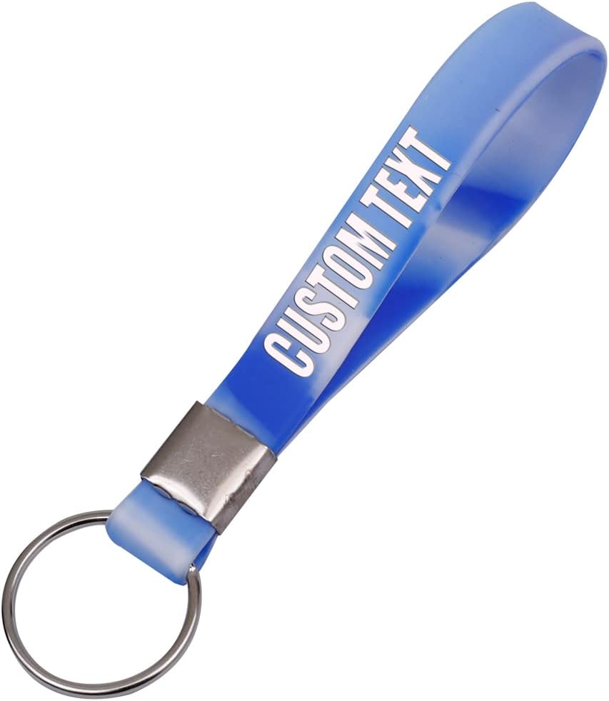 50 Custom Keychains Silicone Personalized Keyrings Customized Bulk for Events, Awareness, Motivation Customizable