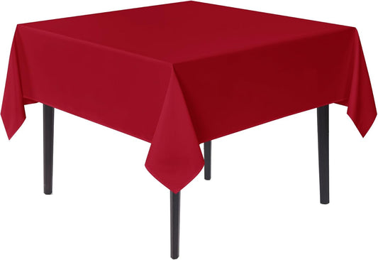 sancua Small Square Tablecloths 36x36 Inch - Christmas Red Table Cloth for Square or Round Tables, Washable Polyester Fabric Table Cover for Nightstand End Bedside Tables