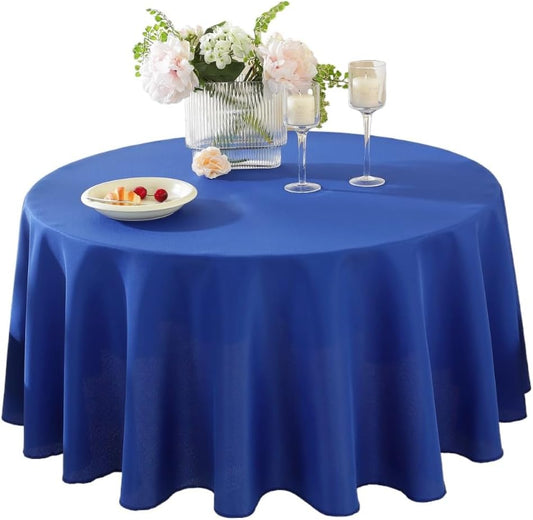 Craft And Party Round Tablecloth, 120 Inch Royal Blue Tablecloth, Polyester Fabric Washable Table Cloth for Home, Party, Wedding or Restaurant Use.