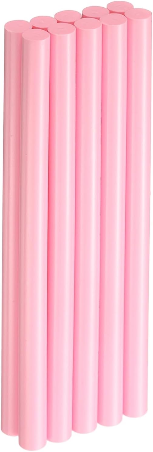 HARFINGTON 10pcs Hot Glue Sticks 0.43" Dia x 7.87" Long EVA Mini Hot Melt Adhesive Glue Stick for Hot Melt Gun Wood Plastic Glass Flowers Fabrics Foam, Pink
