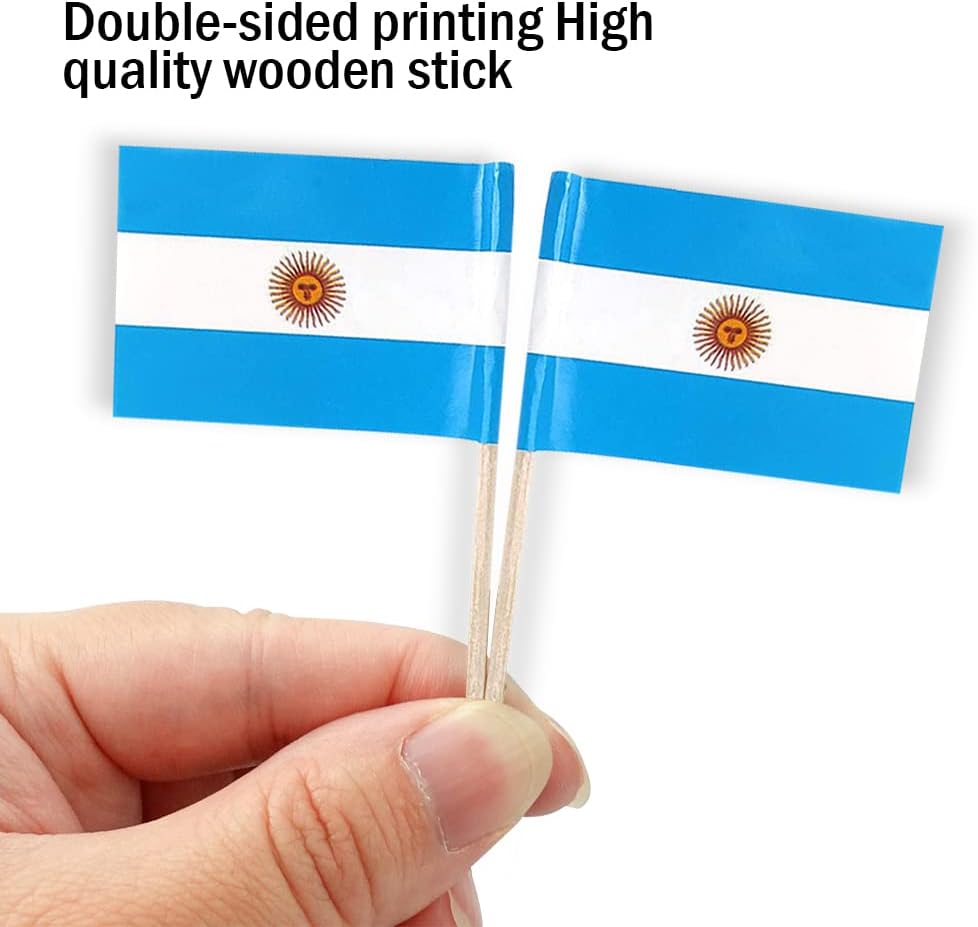 Argentina Flag Argentine Flag, Small Mini Argentina Toothpick Flags for Food, Cupcakes, Cocktails, Appetizers, Bar Party Decorations