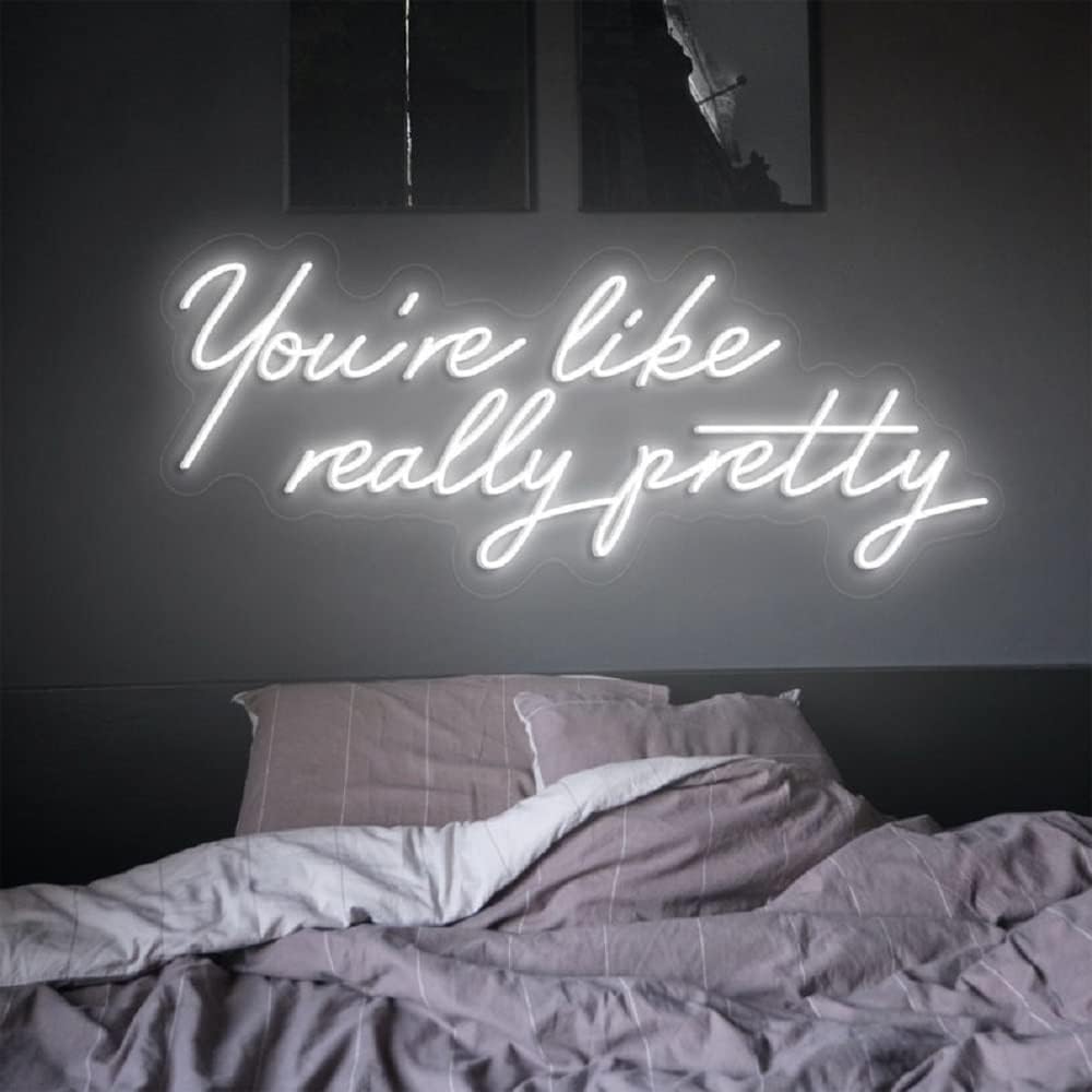 LED Neon Sign Night Light for Wall Party Décor Bedroom Room Bar Wedding Home Birthday Art Decoration Christmas with USB Chain Light modulator 5v (lets party blue)