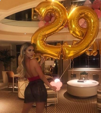 40 Inch Big Gold 19 Balloon Number, Jumbo Giant Happy 19 Nineteen Birthday Party Decorations, Large 19 Nineteen Mylar Foil Anniversary Birthday Party Engagement Decorations