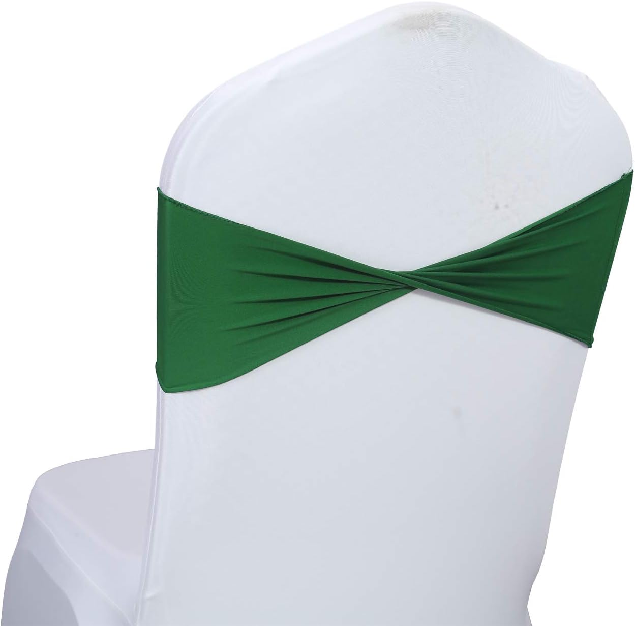 VDS Pack of 300 PCS | Green | Spandex Chair Sashes Bows Without Buckle | Stretch Elastic Banquet Universal Folding Chair Band Tie with for Wedding Party Conference Celebration Event Decoration
