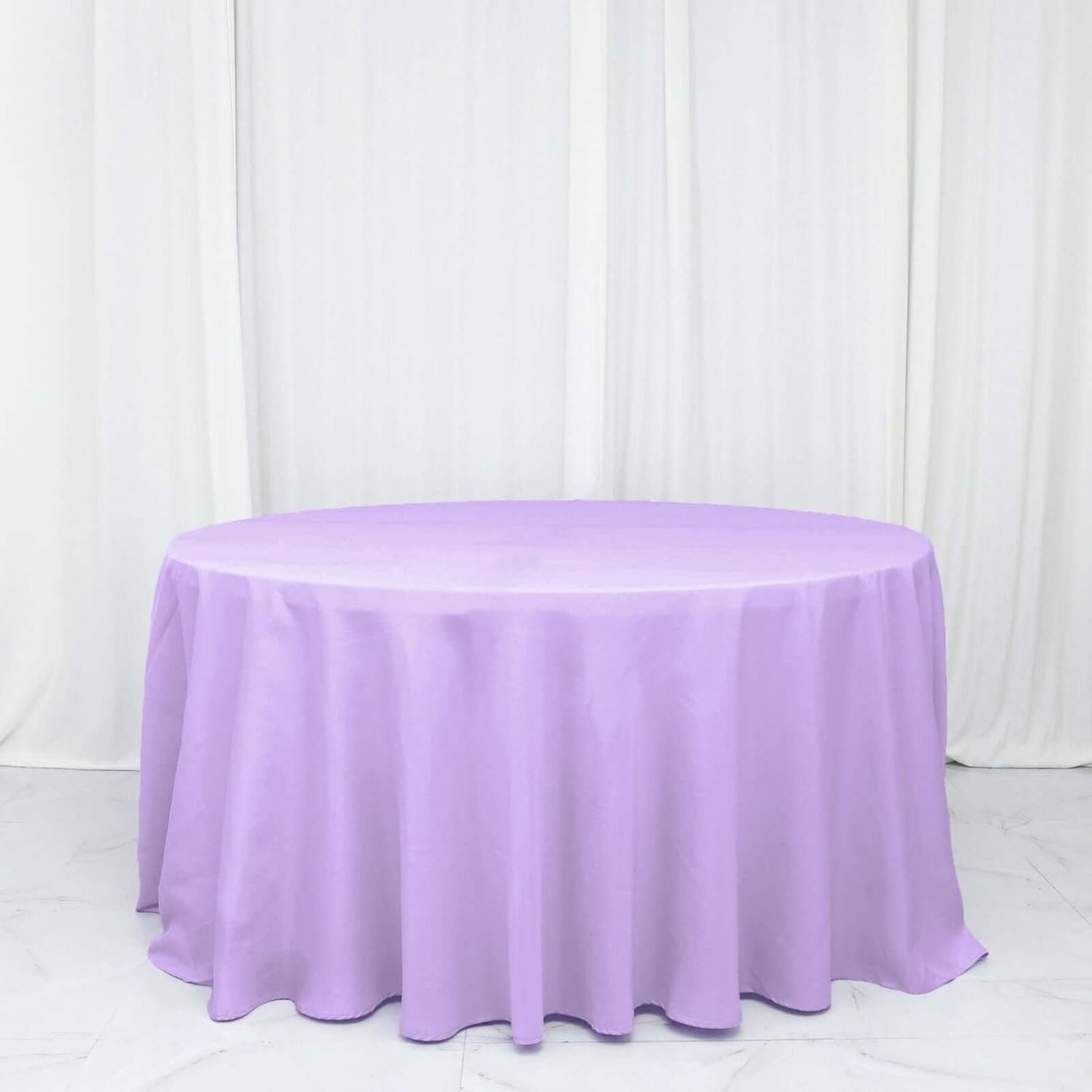 Efavormart Round Tablecloth, 132 Inch Stain & Wrinkle Resistant Washable Table Cloth, Decorative Polyester Fabric Table Cover for Banquet, Wedding, Dining- Lavender