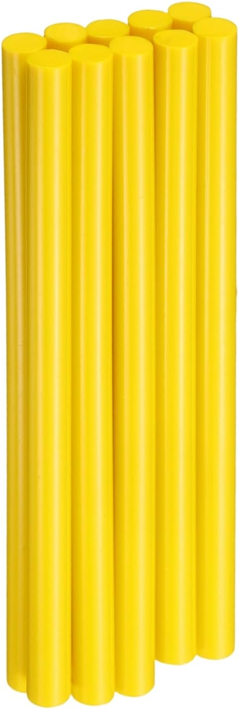 HARFINGTON 10pcs Hot Glue Sticks 0.43" Dia x 7.87" Long EVA Mini Hot Melt Adhesive Glue Stick for Hot Melt Gun Wood Plastic Glass Flowers Fabrics Foam, Yellow