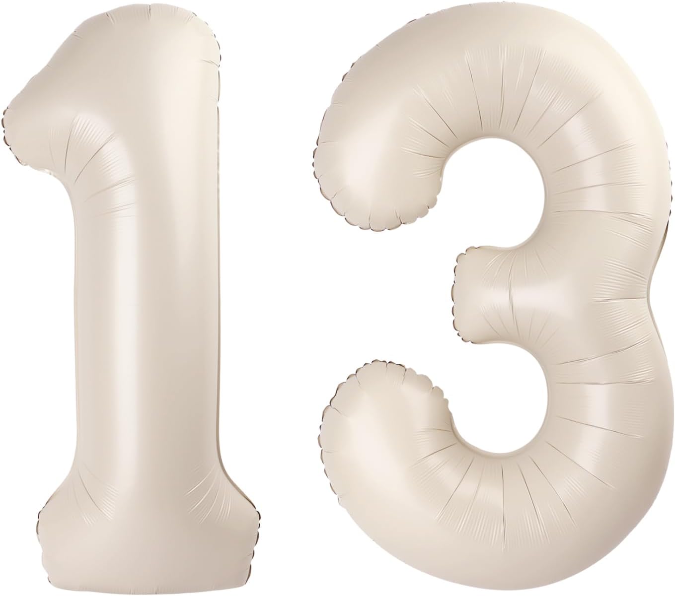 40 Inch Cream White 13 31 Large Number Balloon, 13 31 Cream White Birthday Party Decorations, Number 13 31 Foil Balloons for Anniversary Party Graduations Celebration Supplies