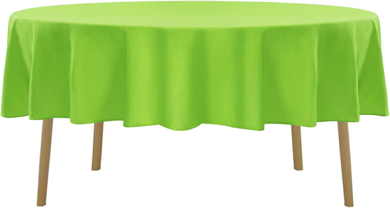 70 inch Round Tablecloth Washable Polyester Table Cloth Decorative Table Cover for Wedding Party Dining Banquet（70 inch,Apple Green）