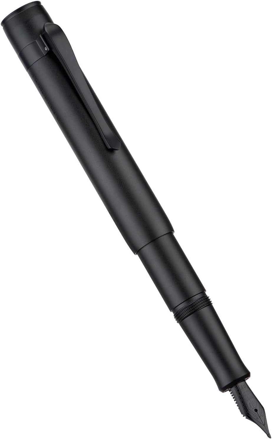 Hongdian M2 Black Forest Mini Fountain Pen, Long Blade Nib & Sleek Shape Aluminium Short Pocket Travel Pen (Matte Black)