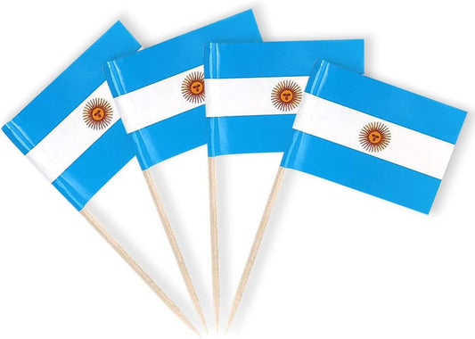 Argentina Flag Argentine Flag, Small Mini Argentina Toothpick Flags for Food, Cupcakes, Cocktails, Appetizers, Bar Party Decorations